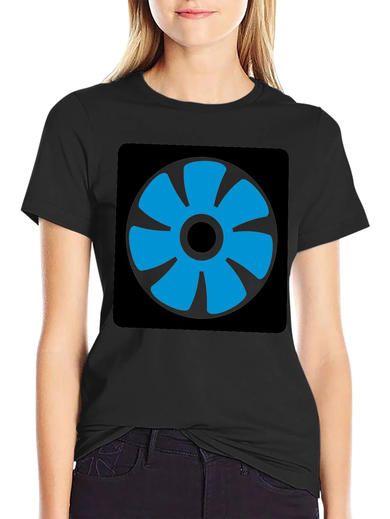 Rebbecca Blue Fan Graphic Black T-Shirt