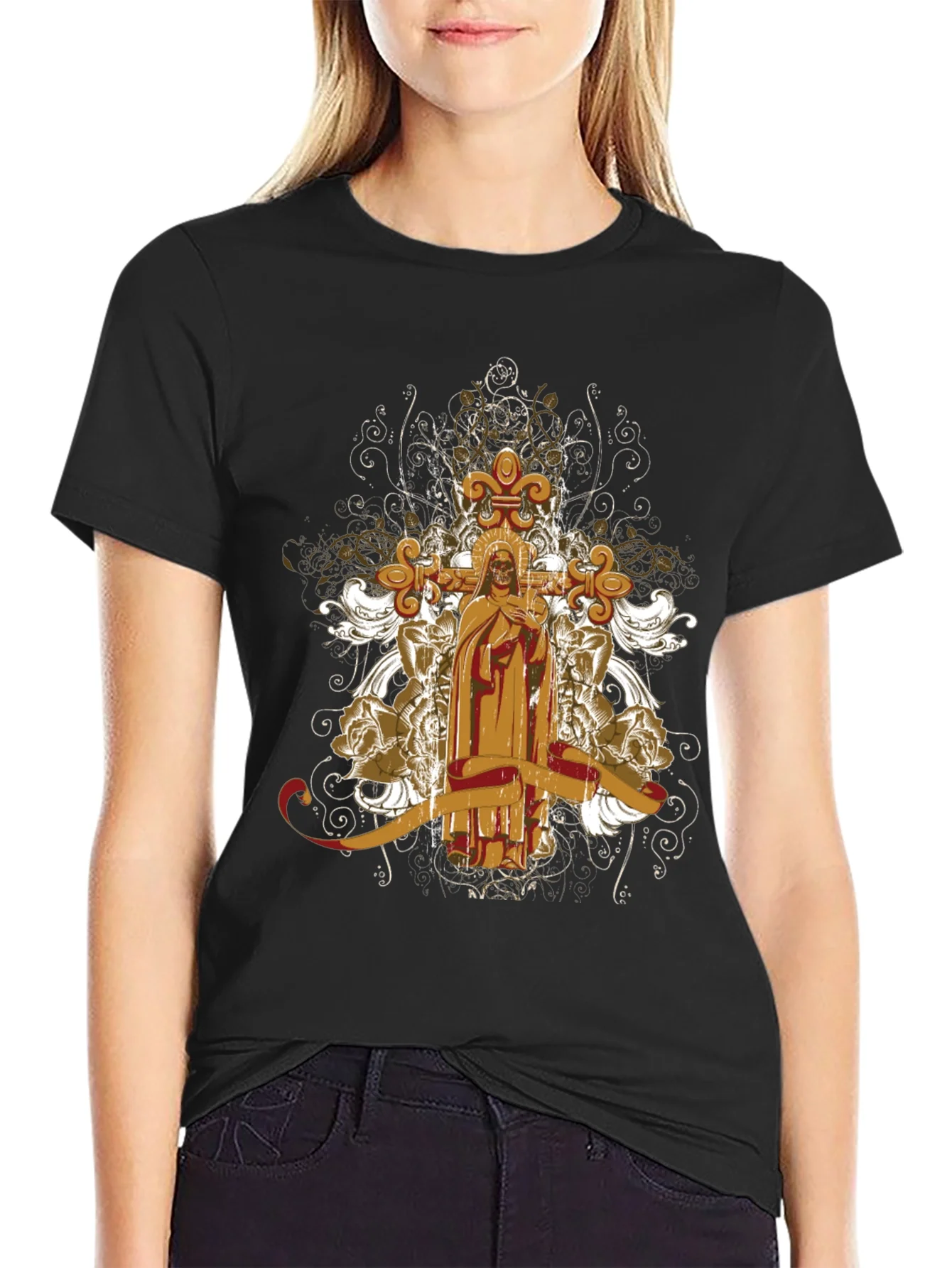Rebbecca Gothic Skull & Cross T-Shirt