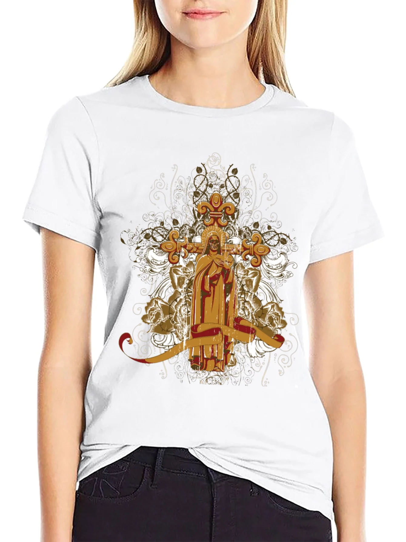 Rebbecca Gothic Skull & Cross T-Shirt
