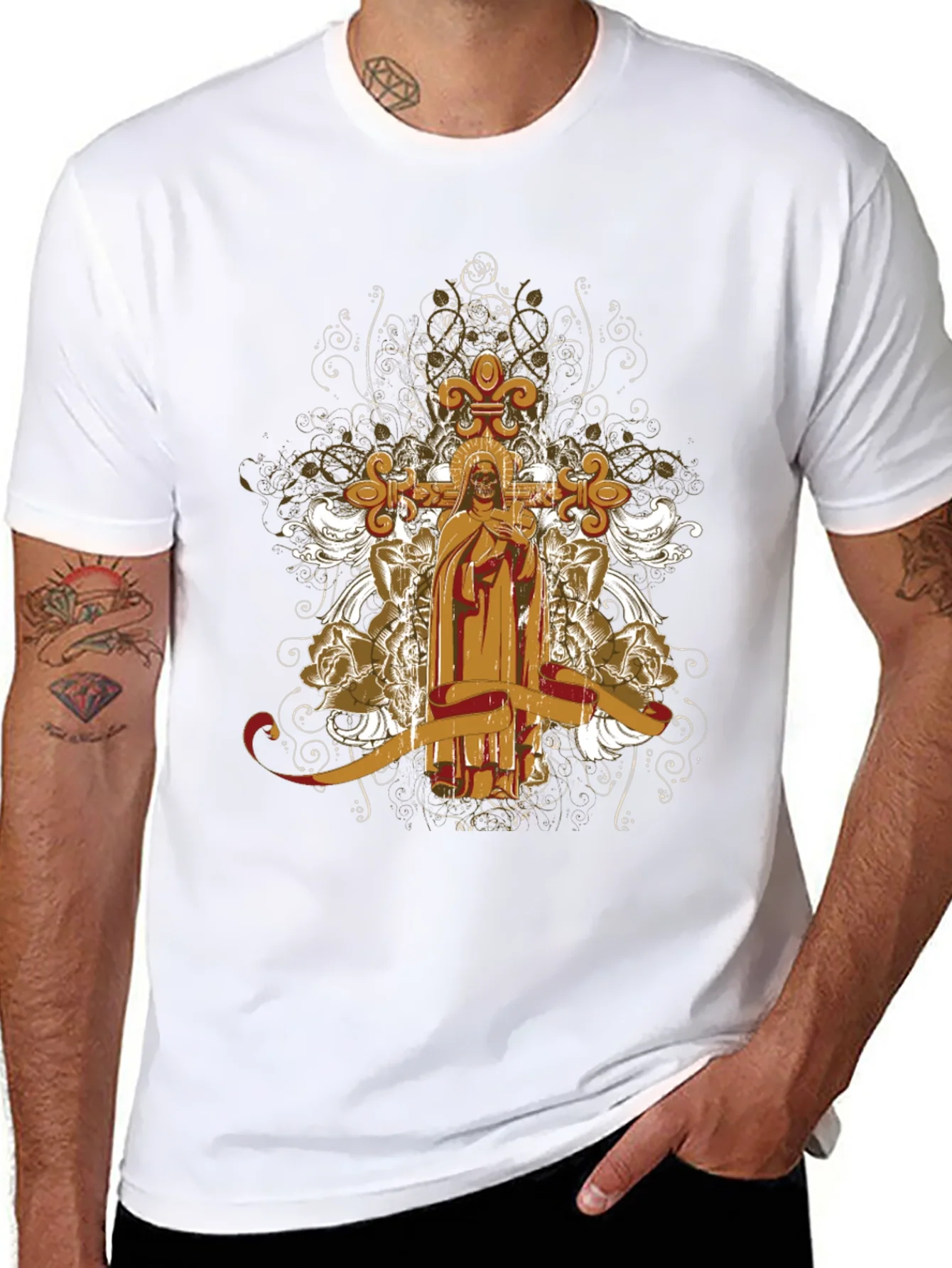 Rebbecca Gothic Skull & Cross T-Shirt