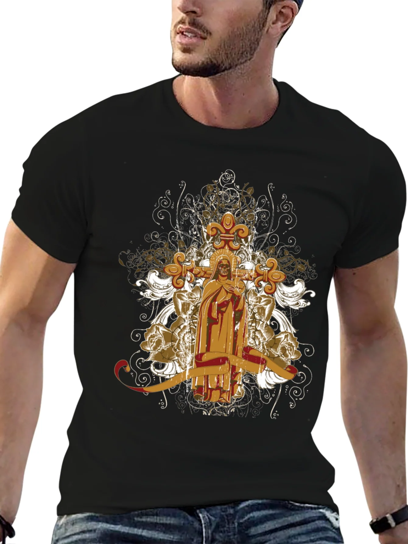 Rebbecca Gothic Skull & Cross T-Shirt
