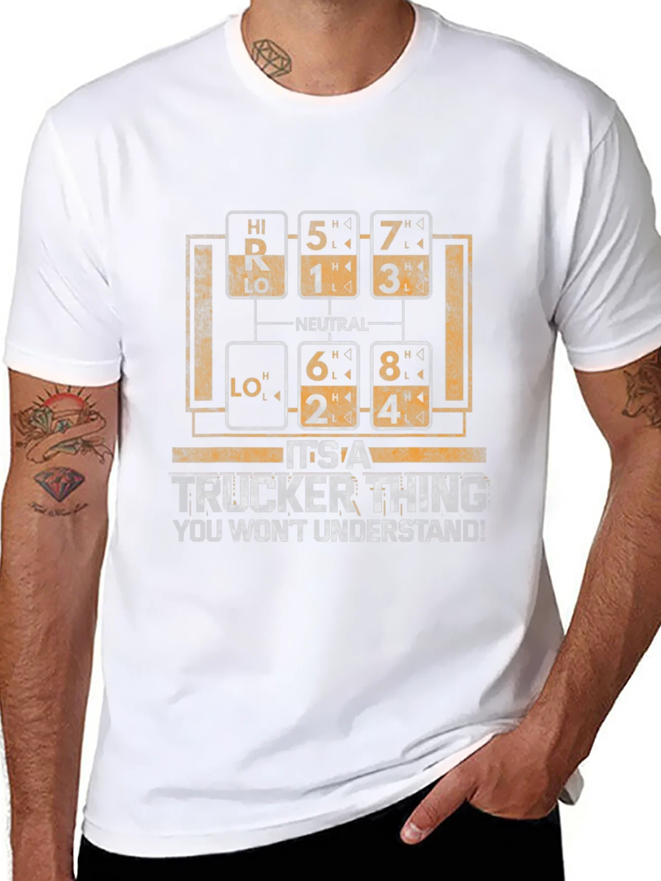 Rebbecca Trucker Thing T-Shirt - Gear Shift Design