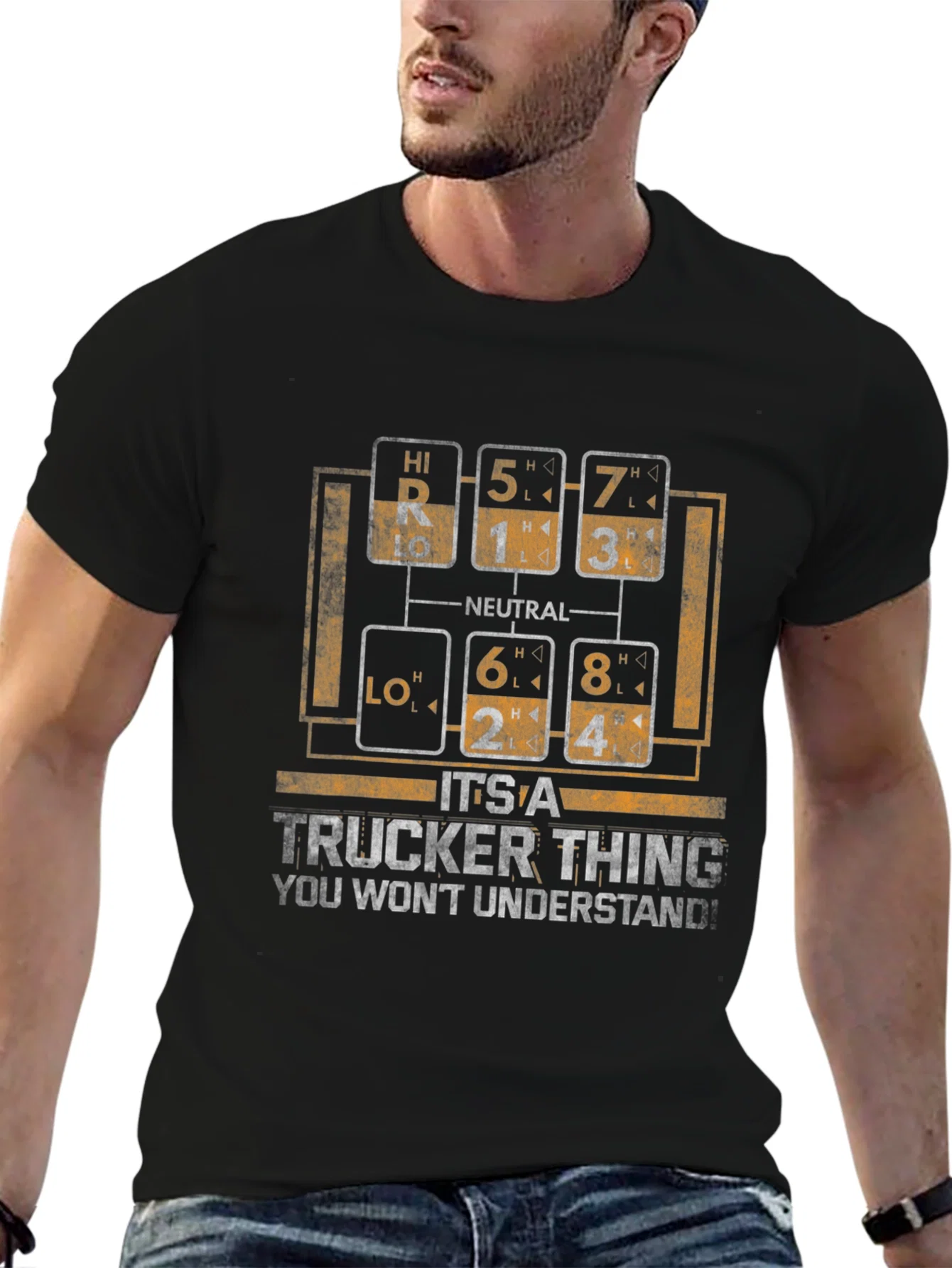 Rebbecca Trucker Thing T-Shirt - Gear Shift Design