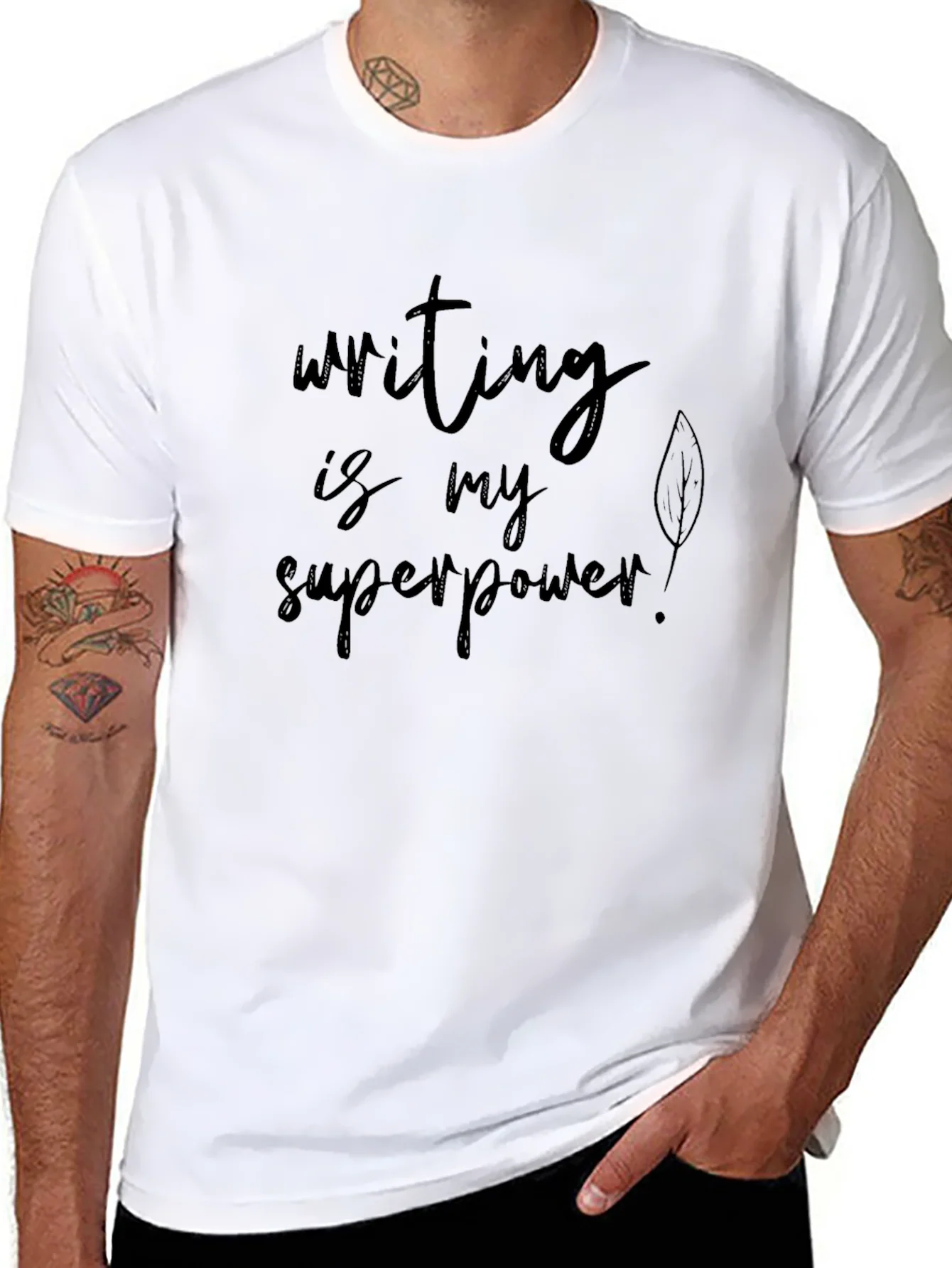 Camiseta Negra: Escribir es mi Superpoder