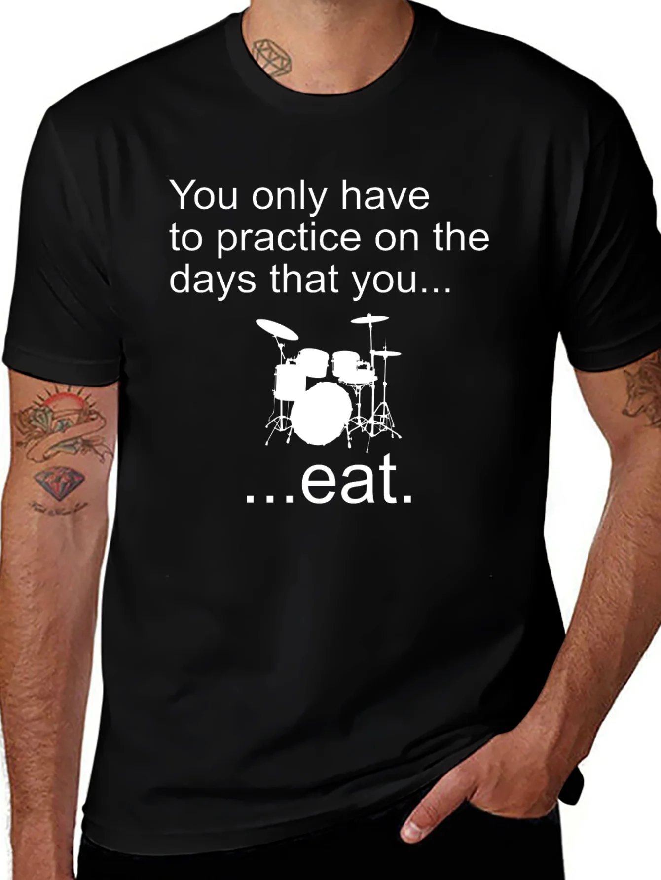 Camiseta Negra: ?Practica Solo los D¨ªas Que Comes!