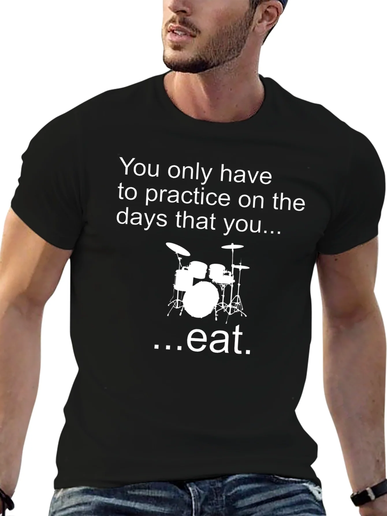 Camiseta Negra: ?Practica Solo los D¨ªas Que Comes!
