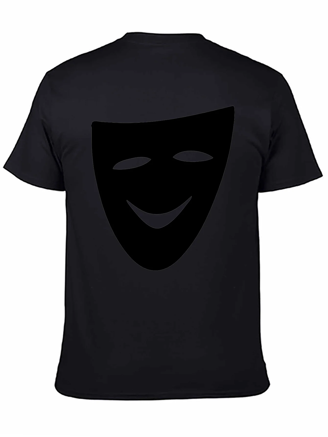Camiseta Negra con M¨¢scara de Teatro Sonriente