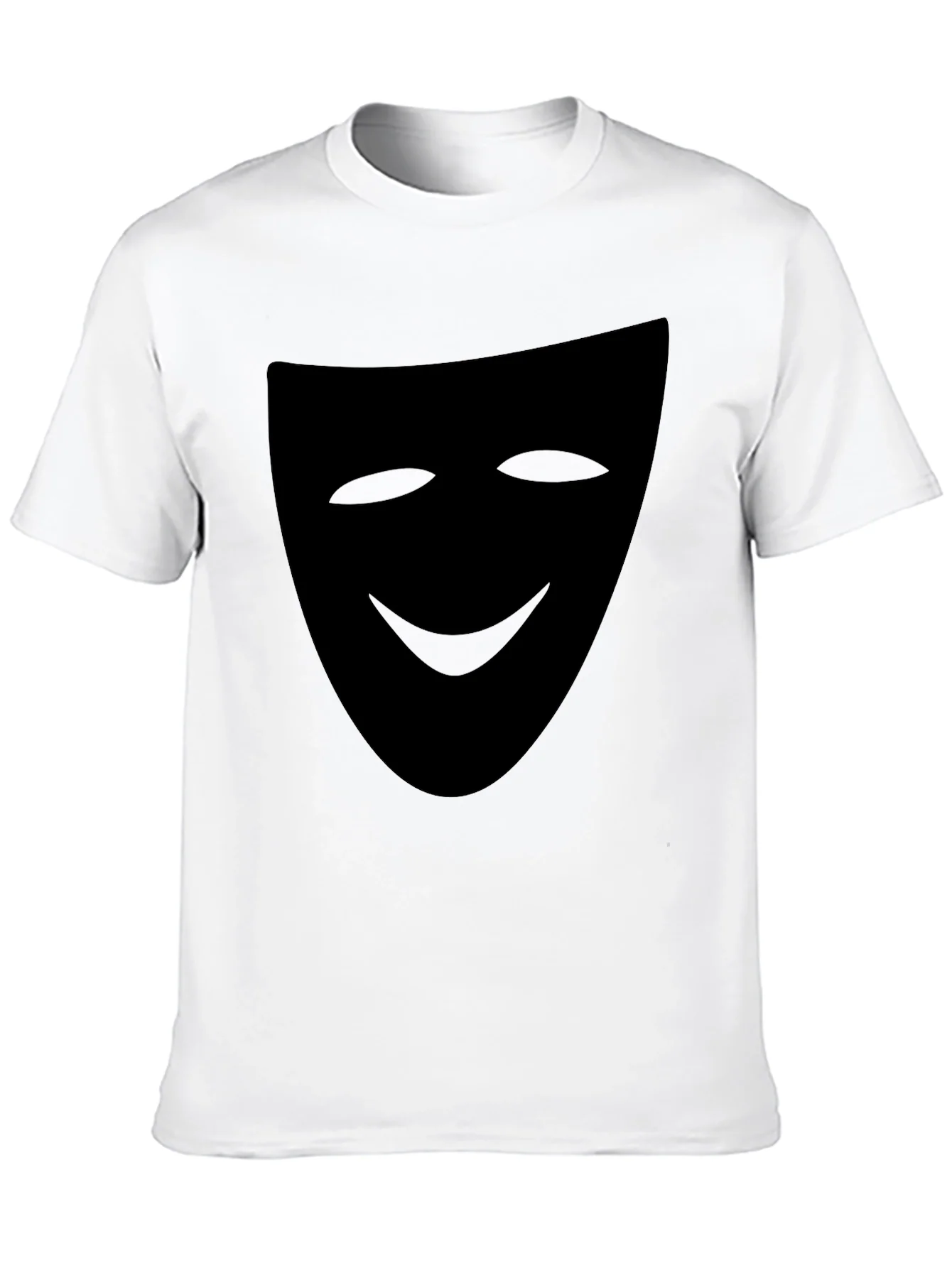 Camiseta Negra con M¨¢scara de Teatro Sonriente