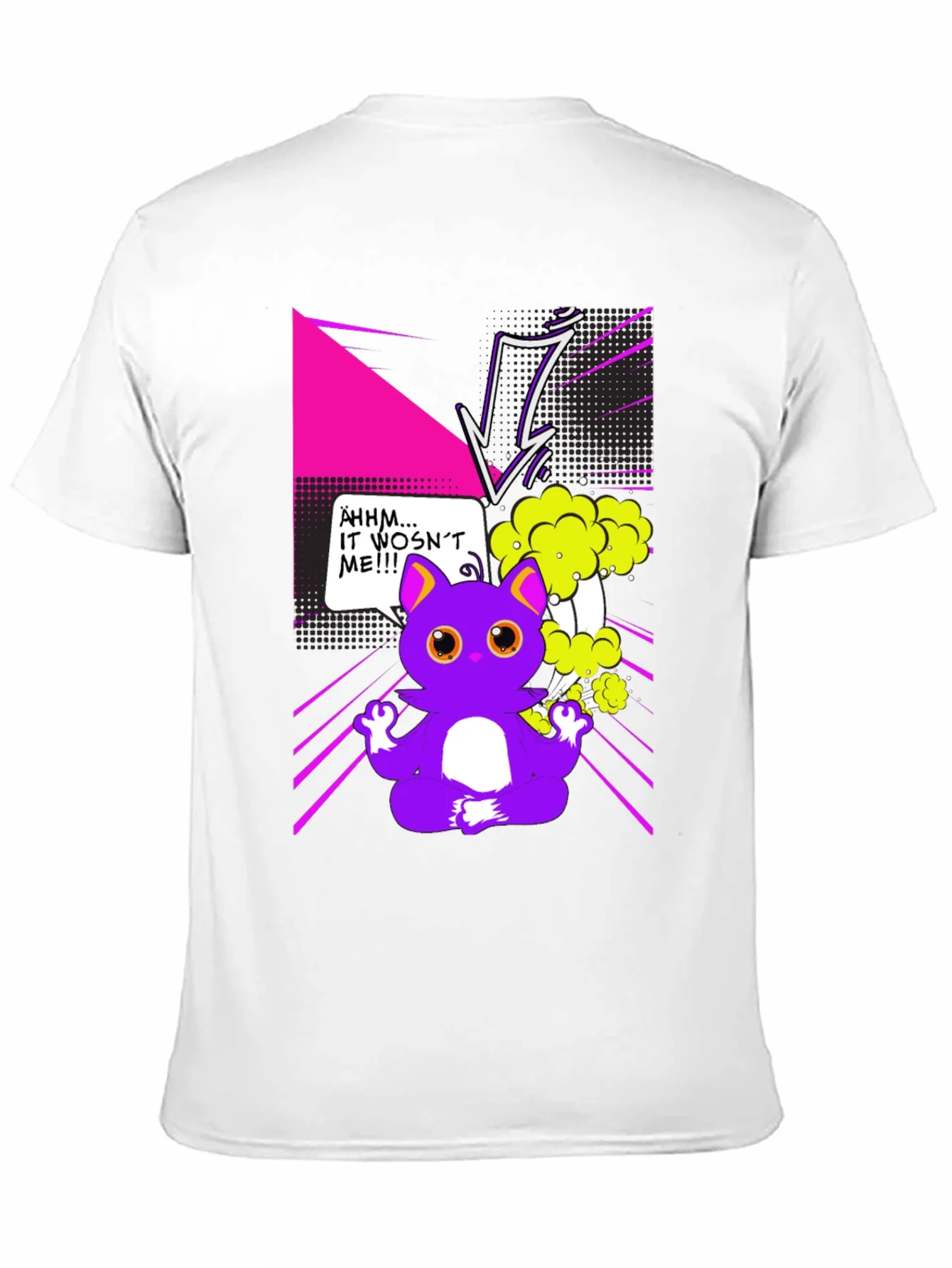 Camiseta Negra con Dise?o Gato Zen Explosivo