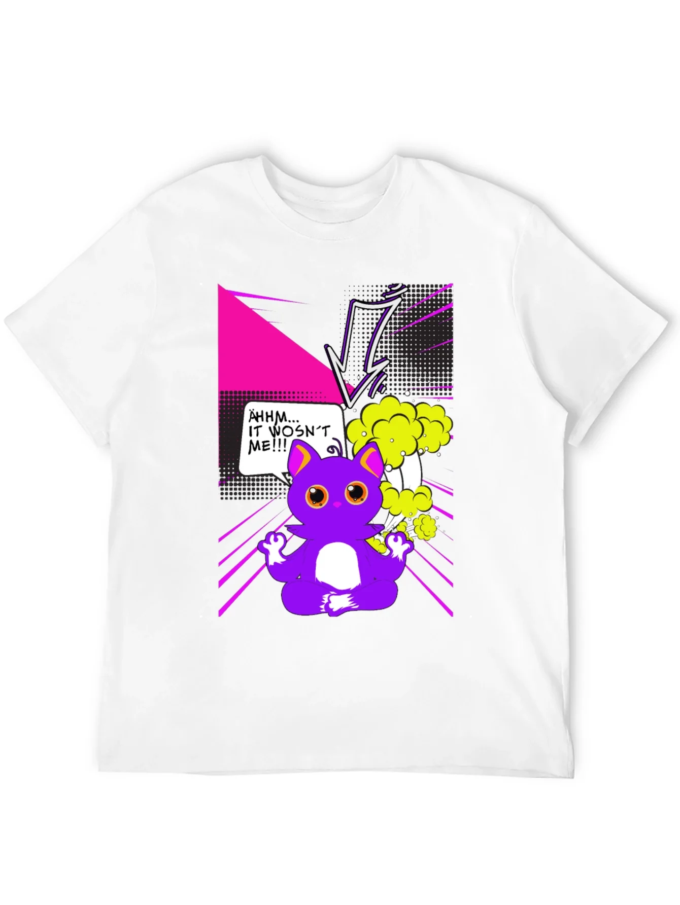 Camiseta Negra con Dise?o Gato Zen Explosivo