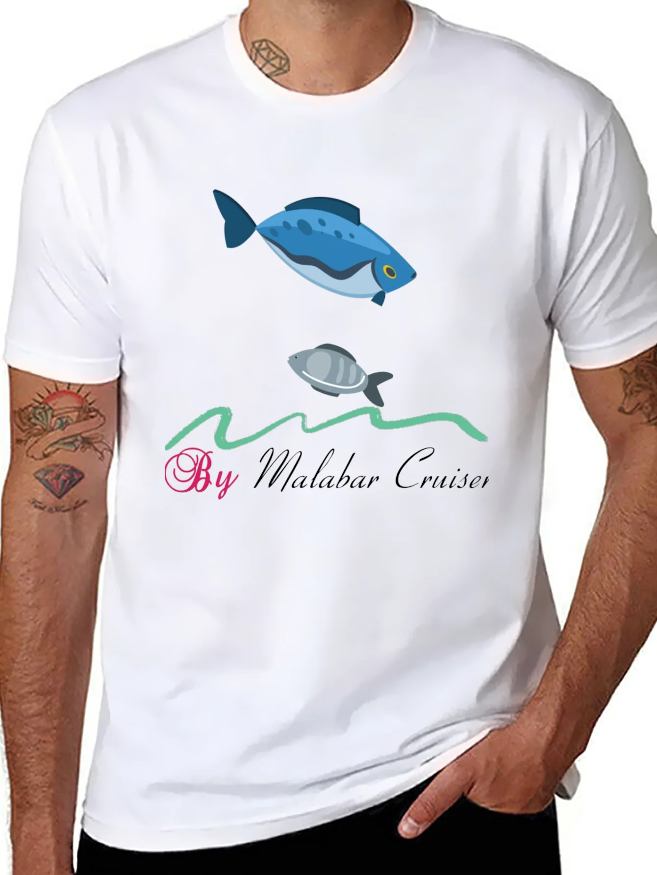 Camiseta Negra By Malabar Cruiser Peces