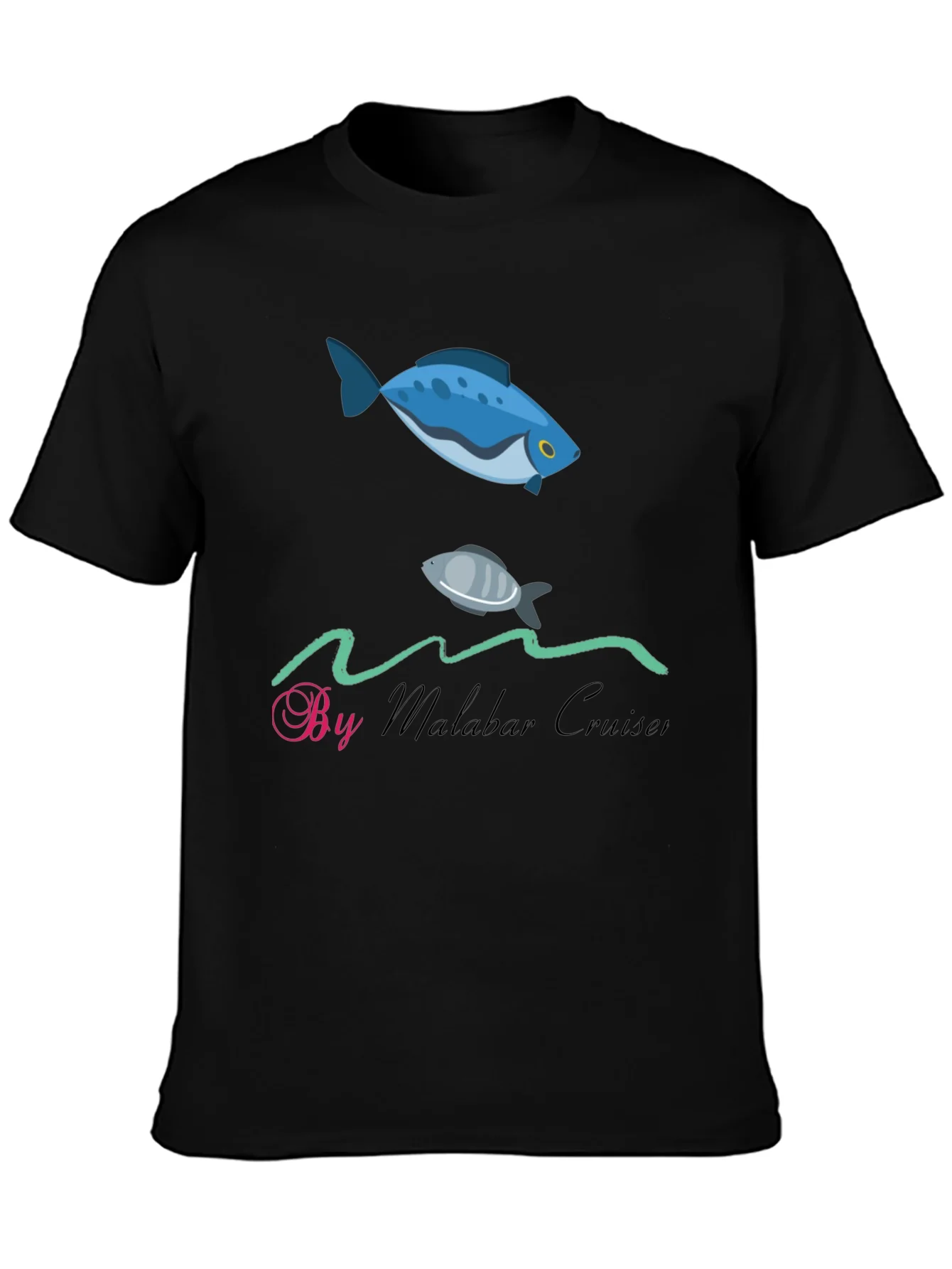 Camiseta Negra By Malabar Cruiser Peces
