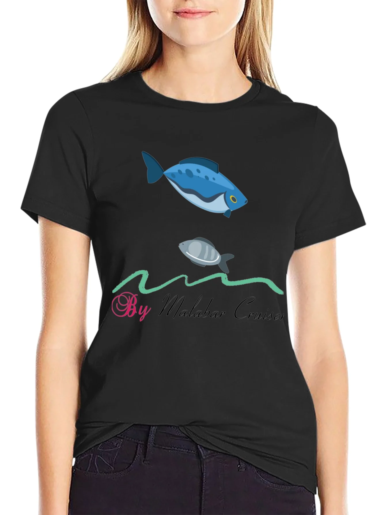 Camiseta Negra By Malabar Cruiser Peces