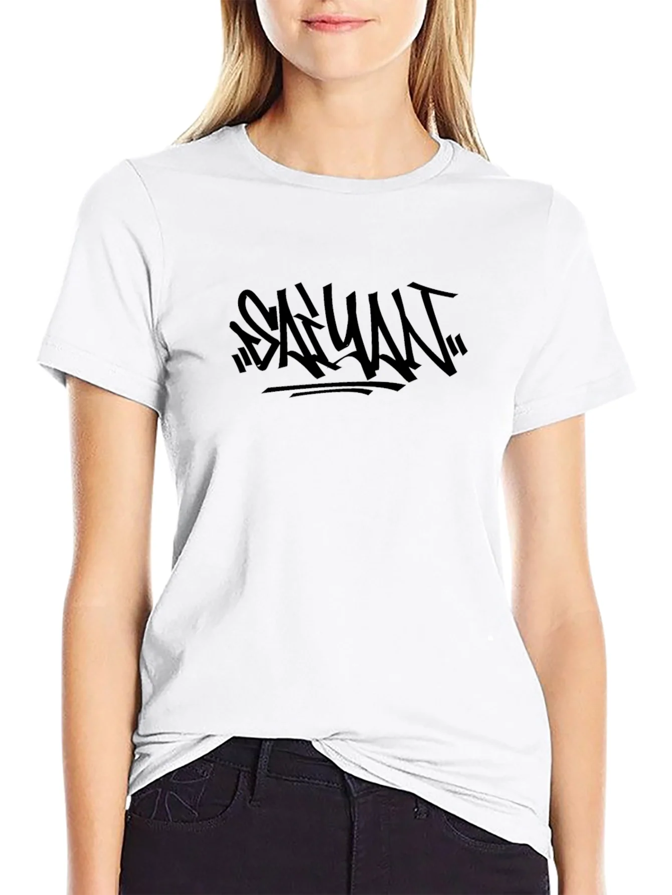 Camiseta Negra con Dise?o Gr¨¢fico Urbano
