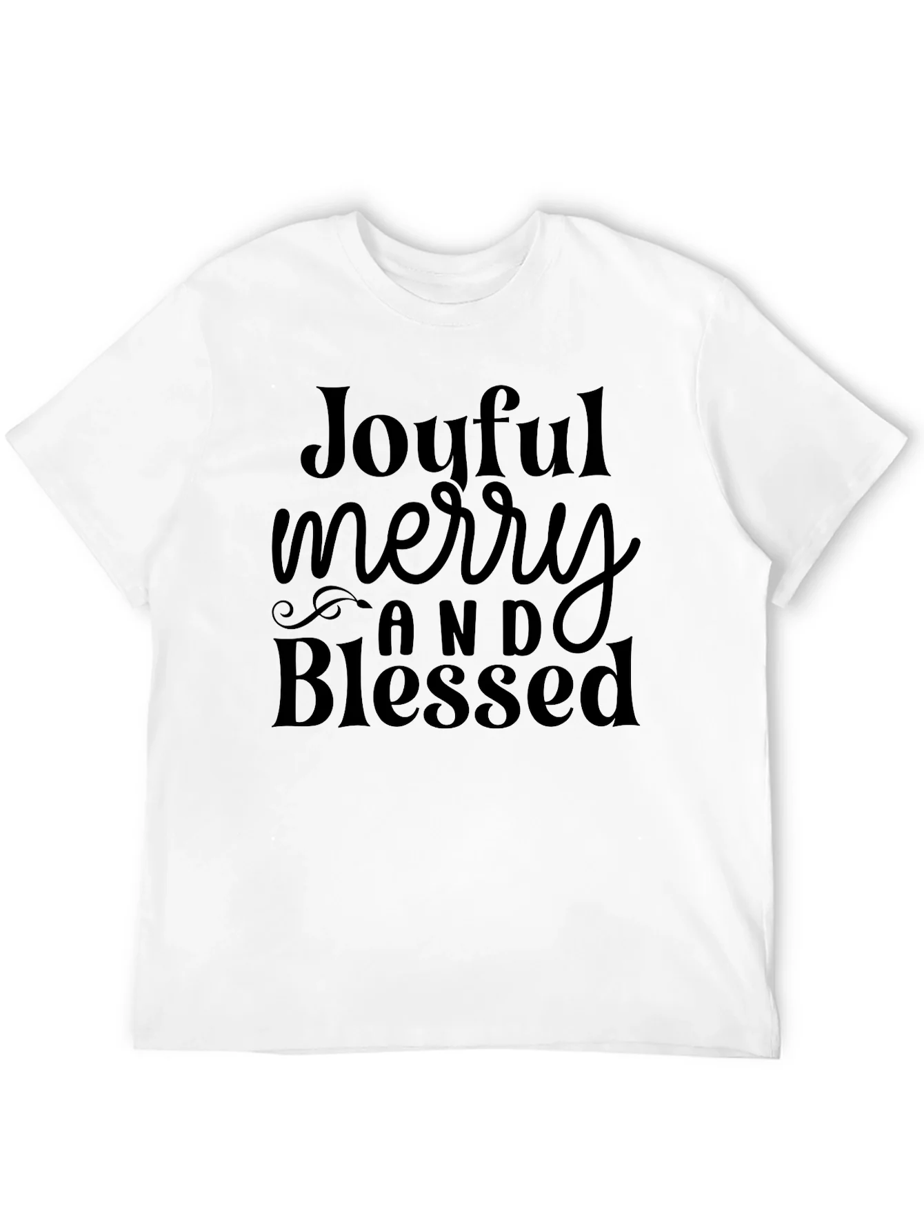 Camiseta Negra Alegre Feliz y Bendecido