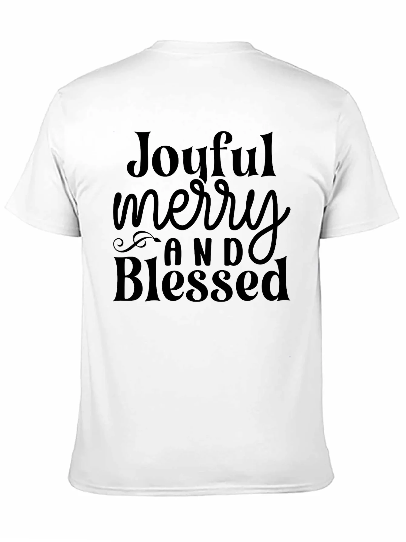 Camiseta Negra Alegre Feliz y Bendecido