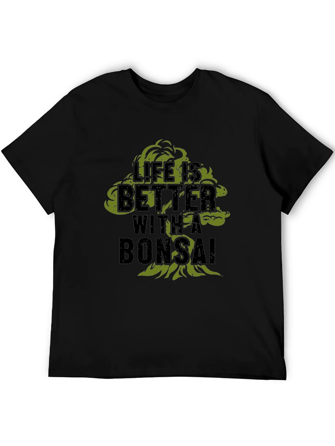 Camiseta Negra Hombre - Dise?o Bons¨¢i