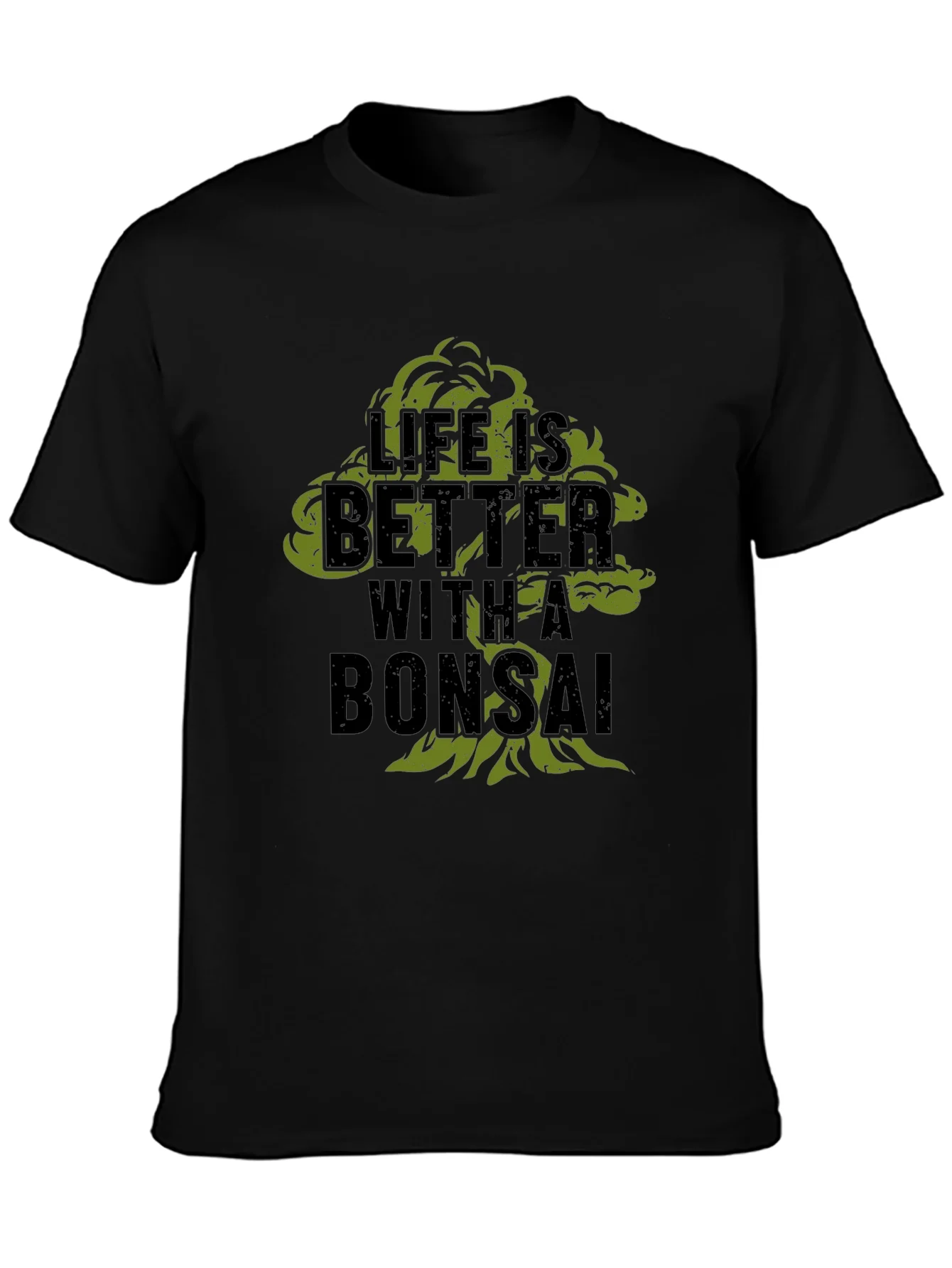 Camiseta Negra Hombre - Dise?o Bons¨¢i