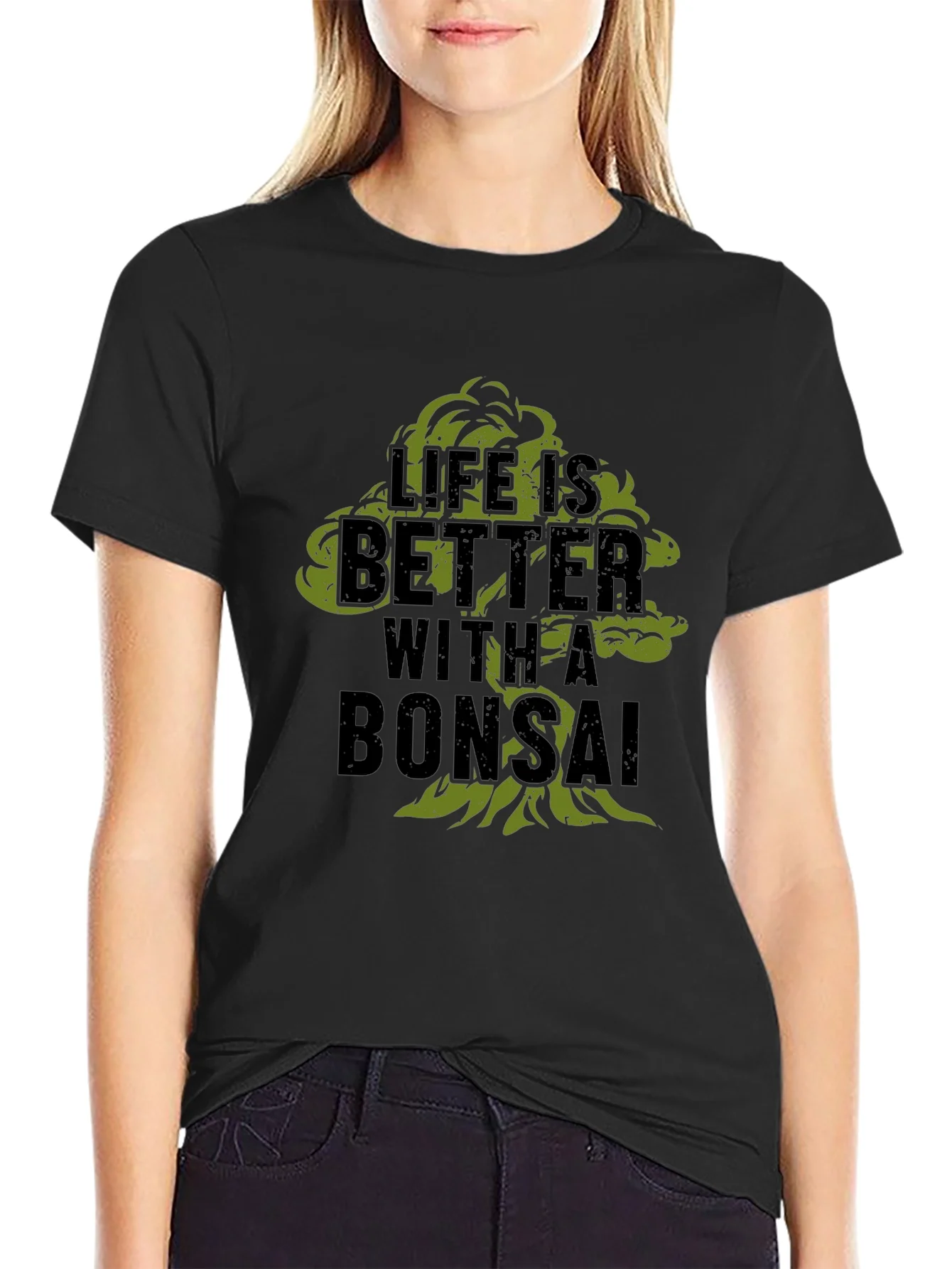 Camiseta Negra Hombre - Dise?o Bons¨¢i