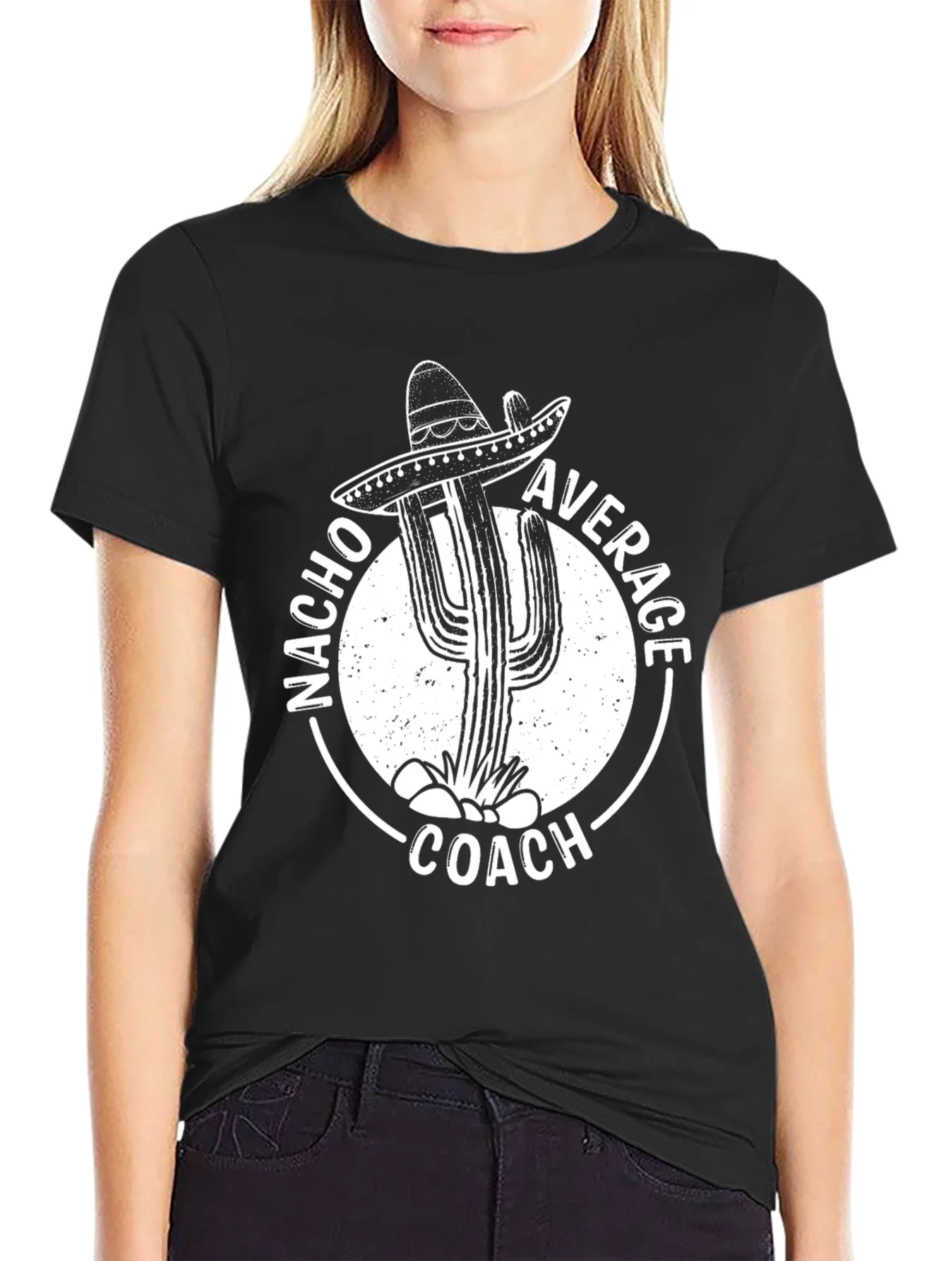Rebbecca Nacho Average Coach T-Shirt - Cactus Sombrero Design