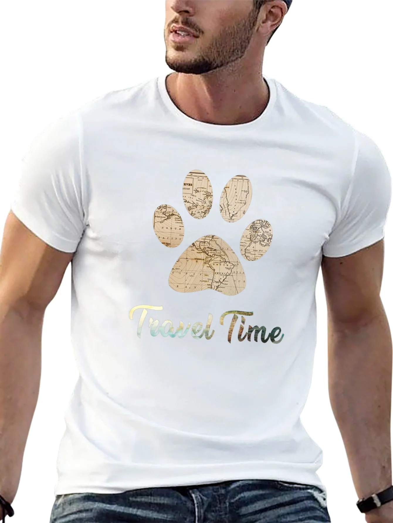 Rebbecca Travel Time Pet Paw Print T-Shirt