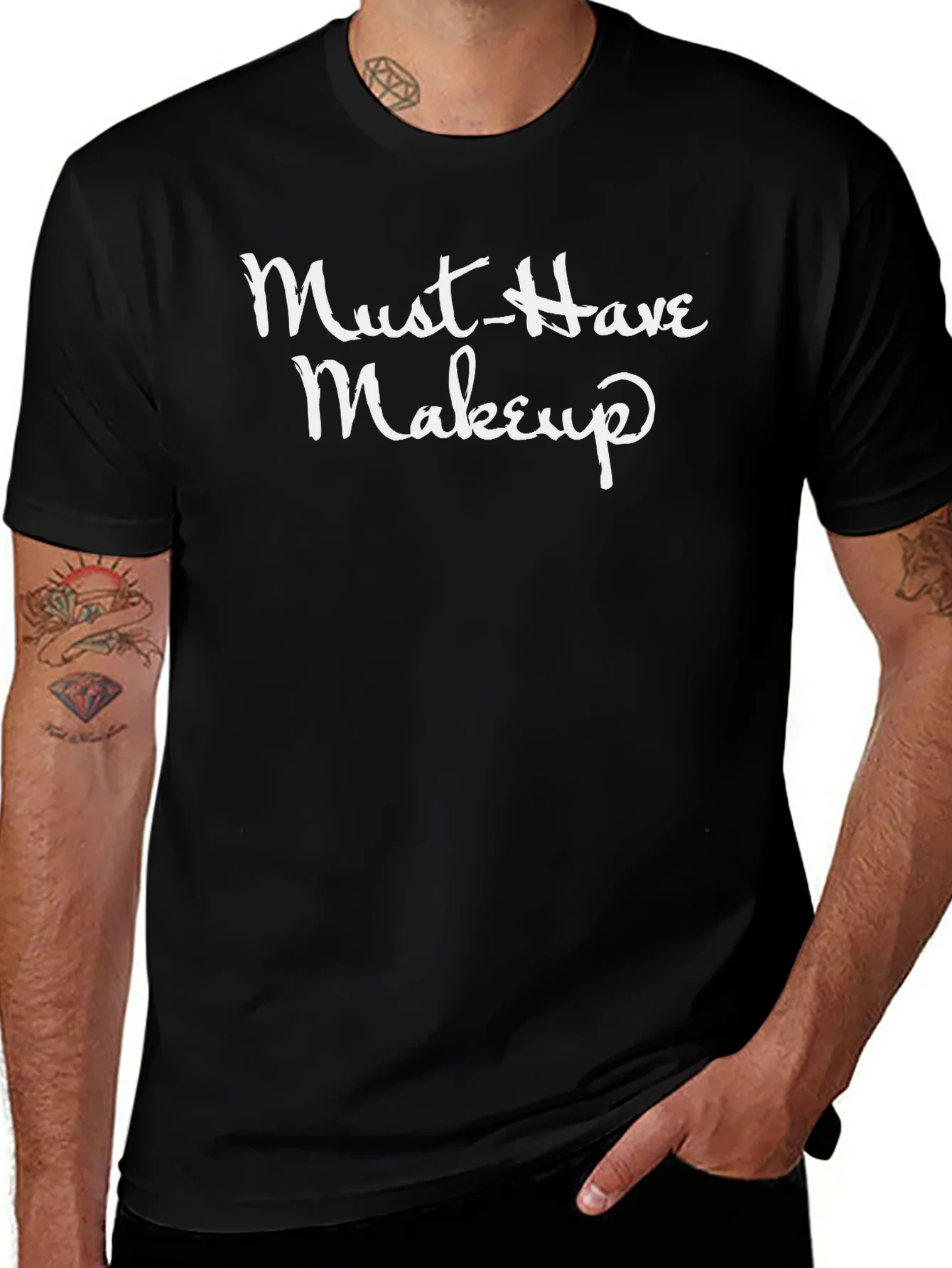 Camiseta Negra Must-Have Makeup Estilo Casual