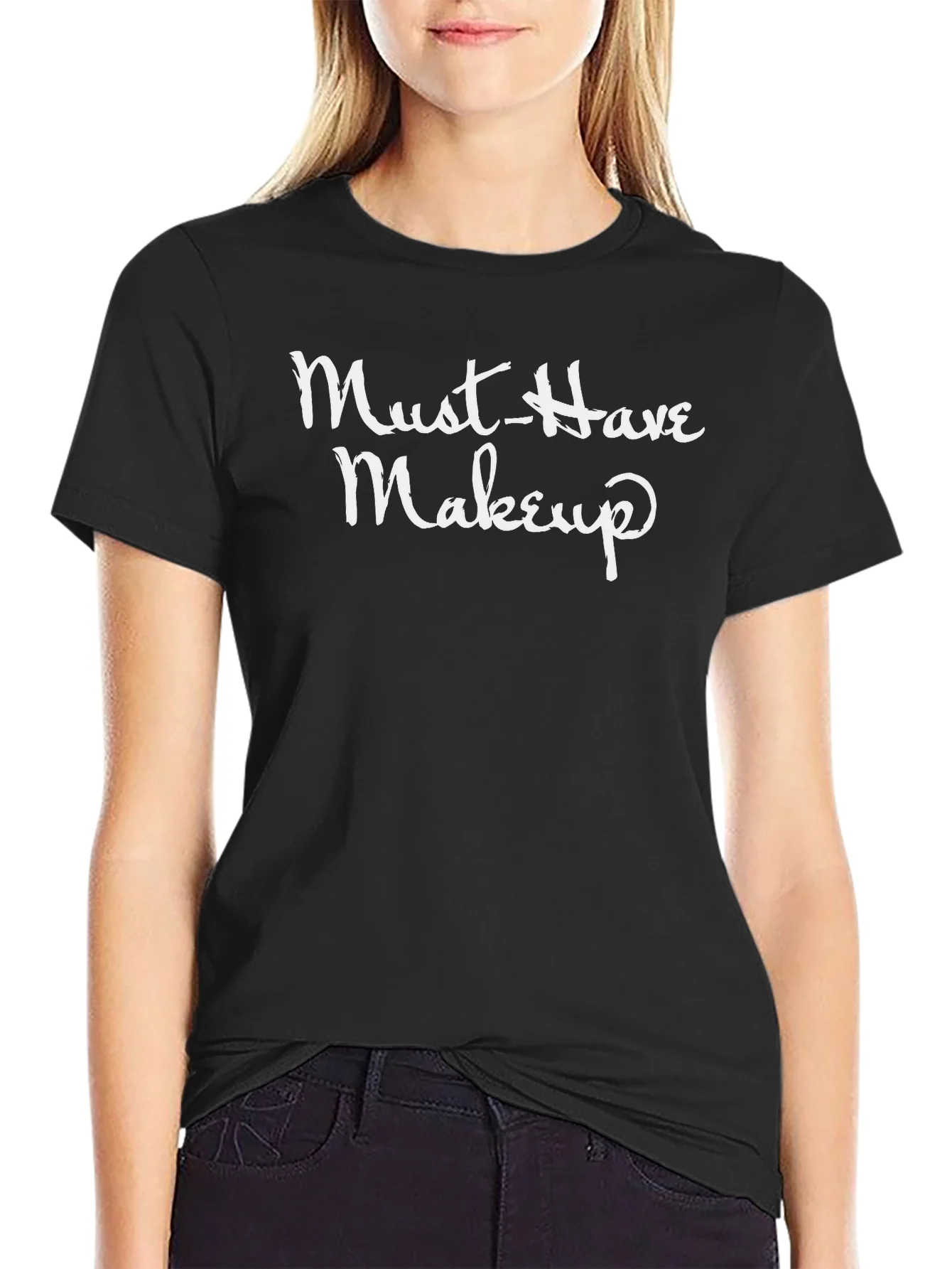 Camiseta Negra Must-Have Makeup Estilo Casual