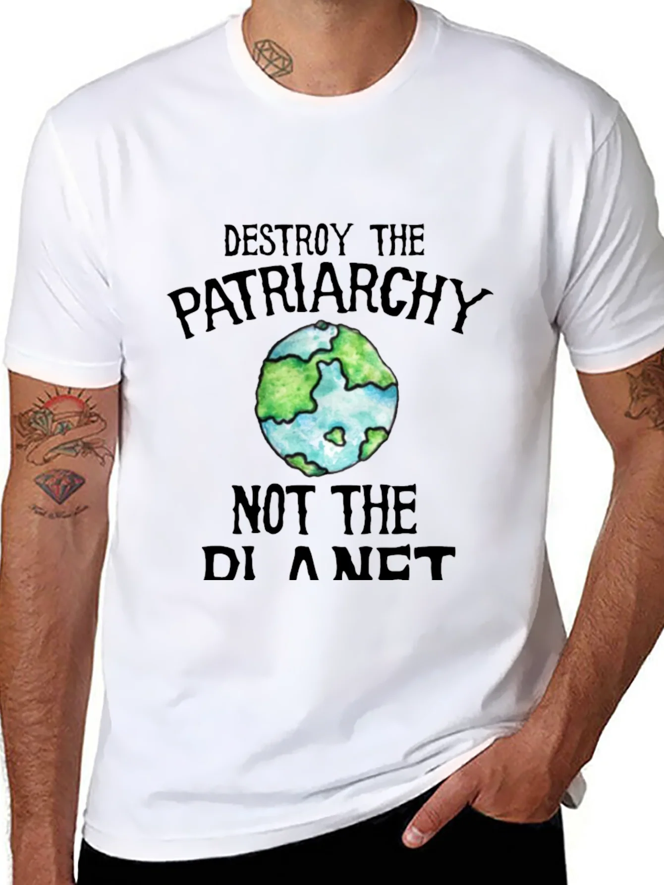 Rebbecca Destroy Patriarchy Earth Graphic Tee