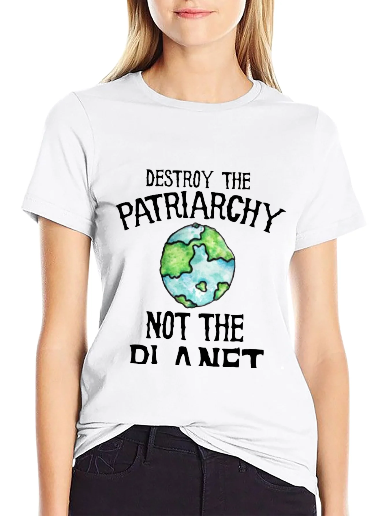 Rebbecca Destroy Patriarchy Earth Graphic Tee