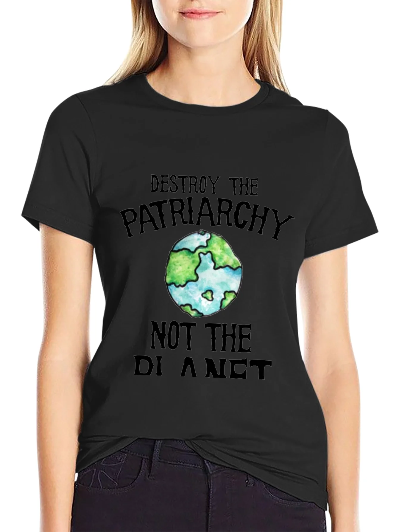 Rebbecca Destroy Patriarchy Earth Graphic Tee