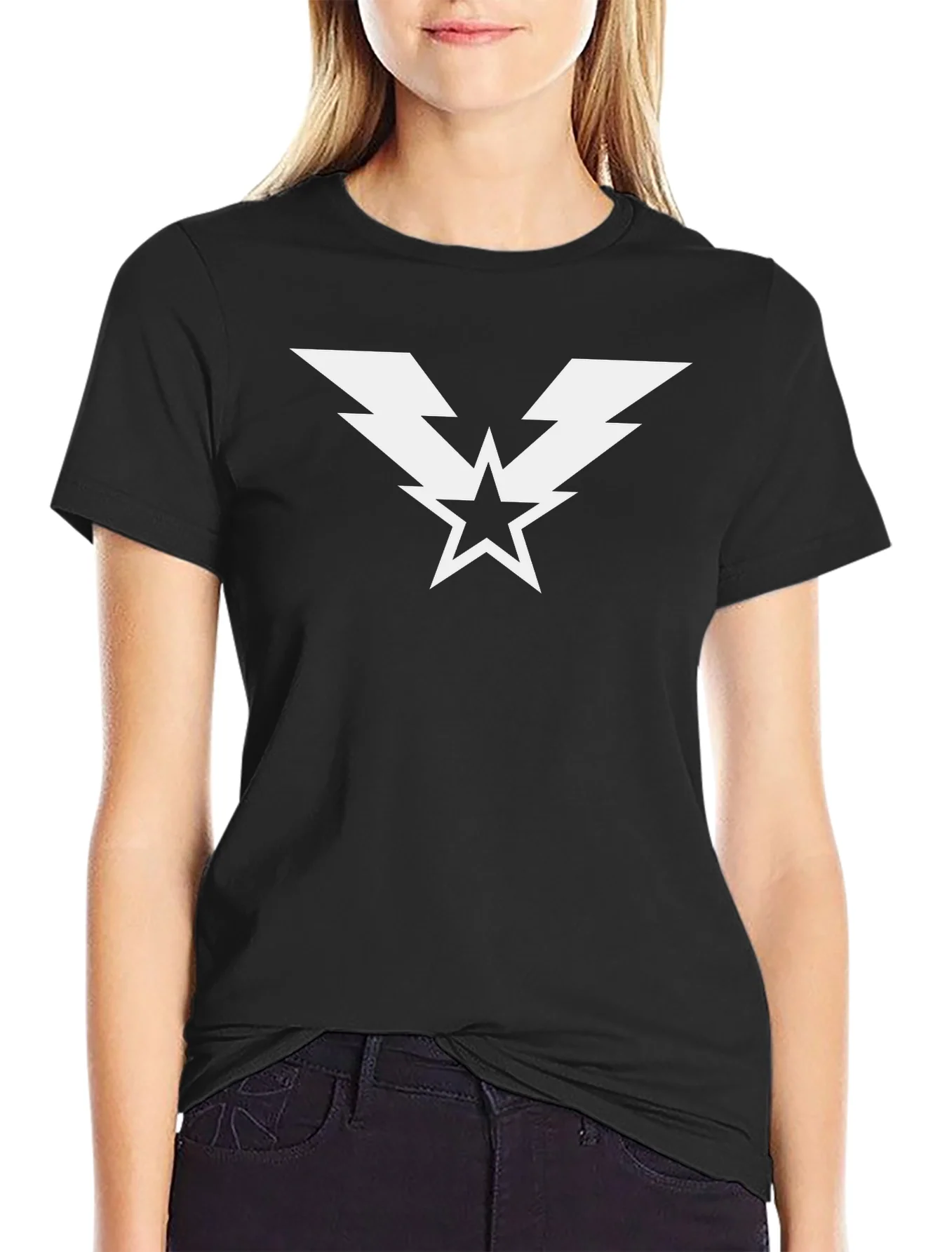 Rebbecca Lightning Star Graphic T-Shirt - Classic Black Tee