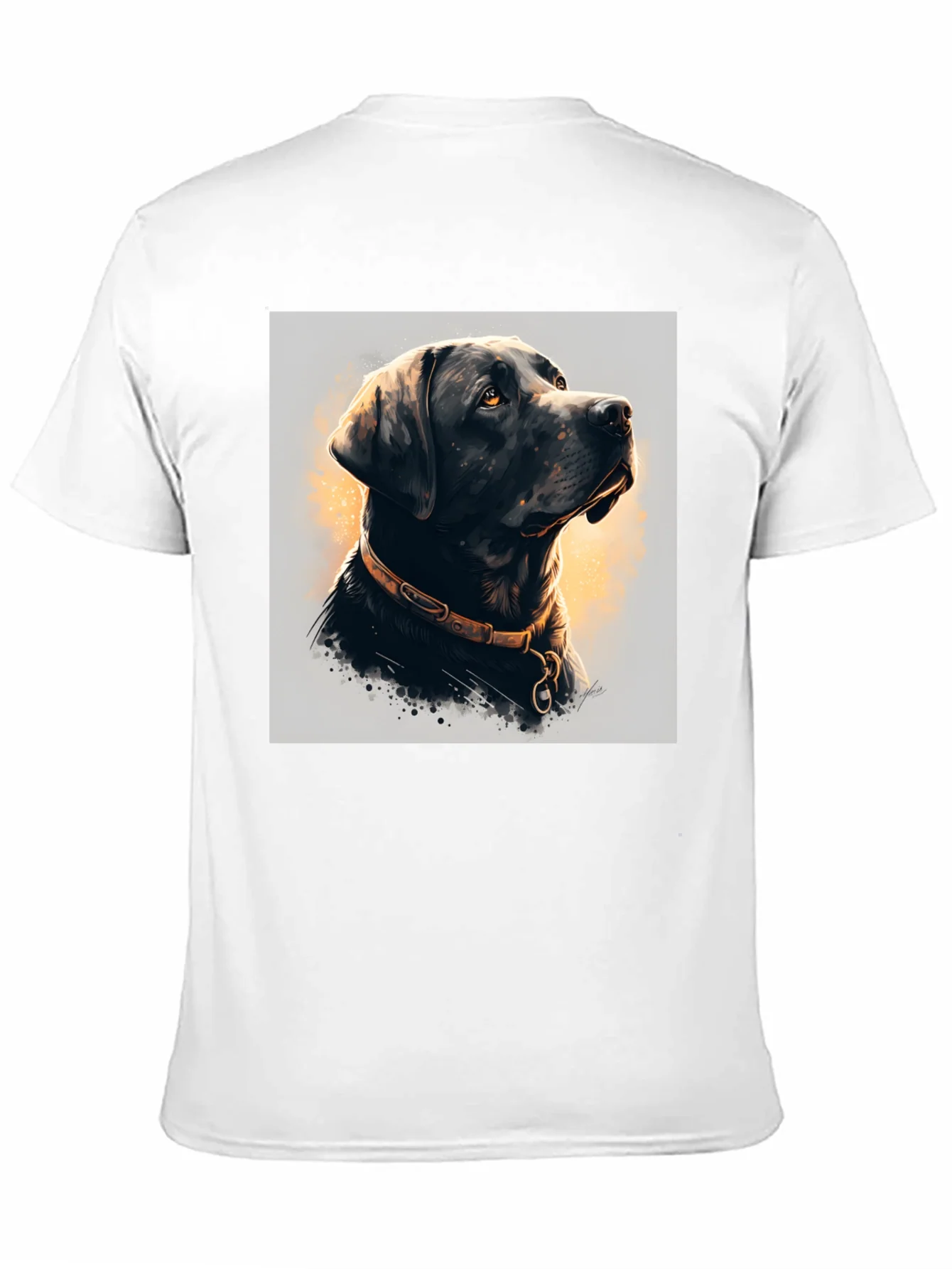 Camiseta Negra con Dise?o de Labrador Elegante