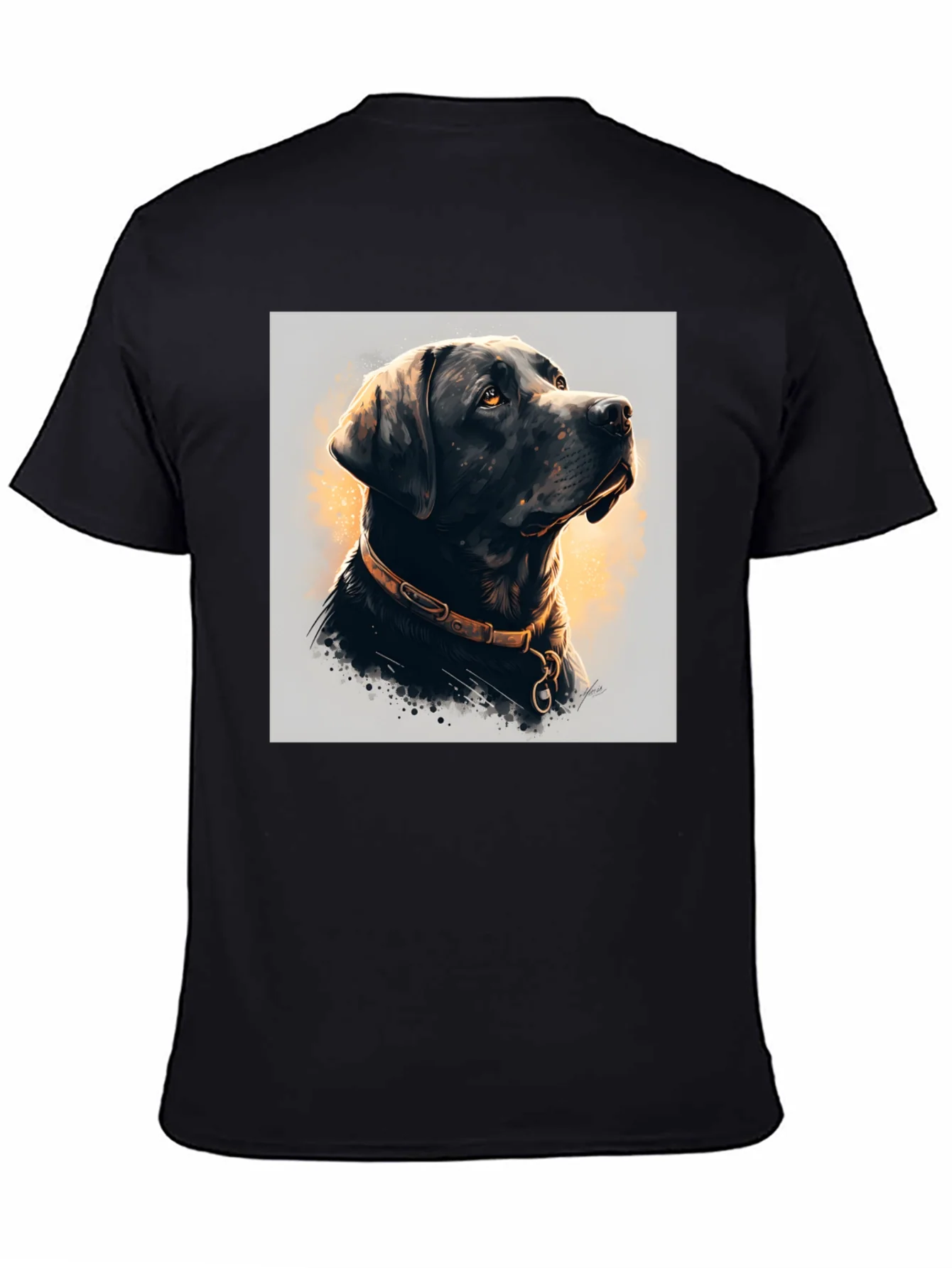 Camiseta Negra con Dise?o de Labrador Elegante