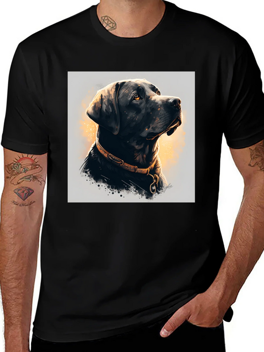 Camiseta Negra con Dise?o de Labrador Elegante