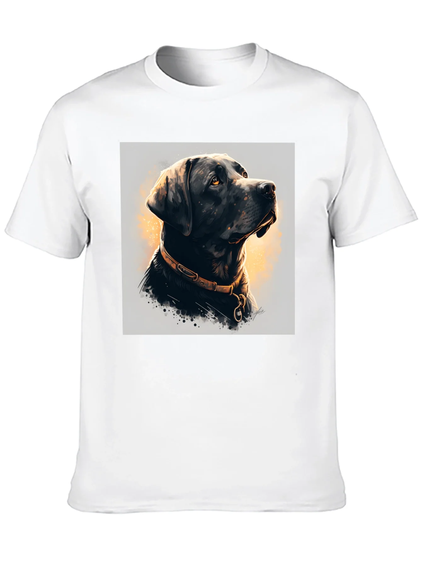 Camiseta Negra con Dise?o de Labrador Elegante