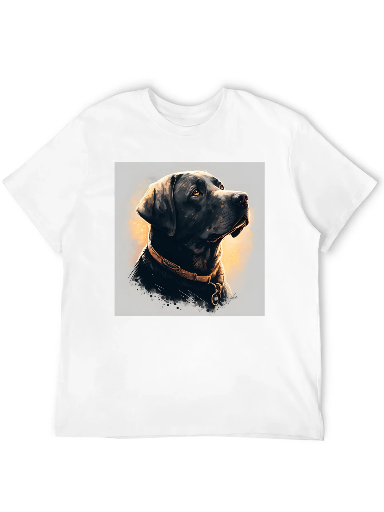 Camiseta Negra con Dise?o de Labrador Elegante