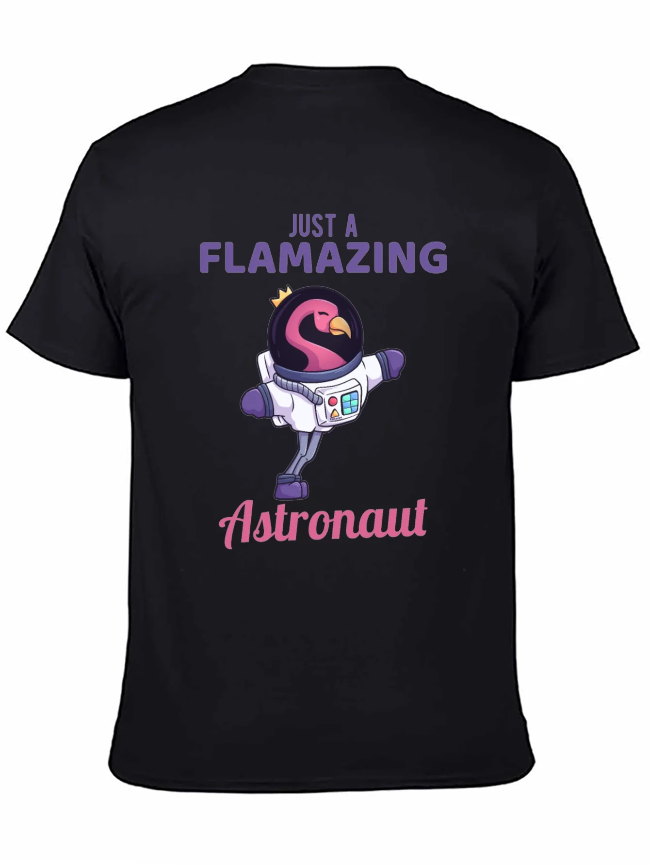 Camiseta Negra Flamenco Astronauta - ?Flamazing!