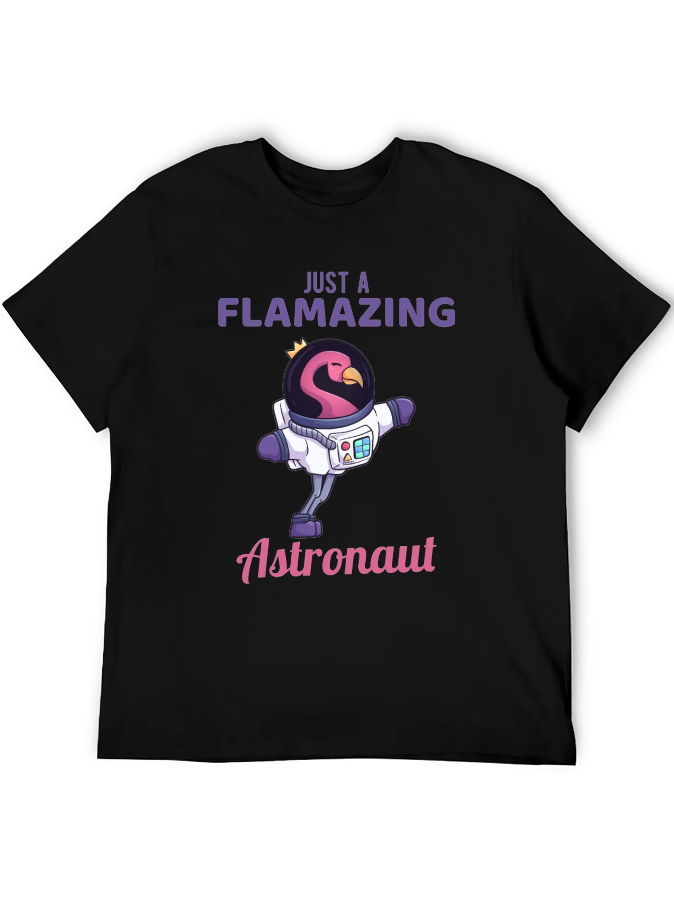 Camiseta Negra Flamenco Astronauta - ?Flamazing!