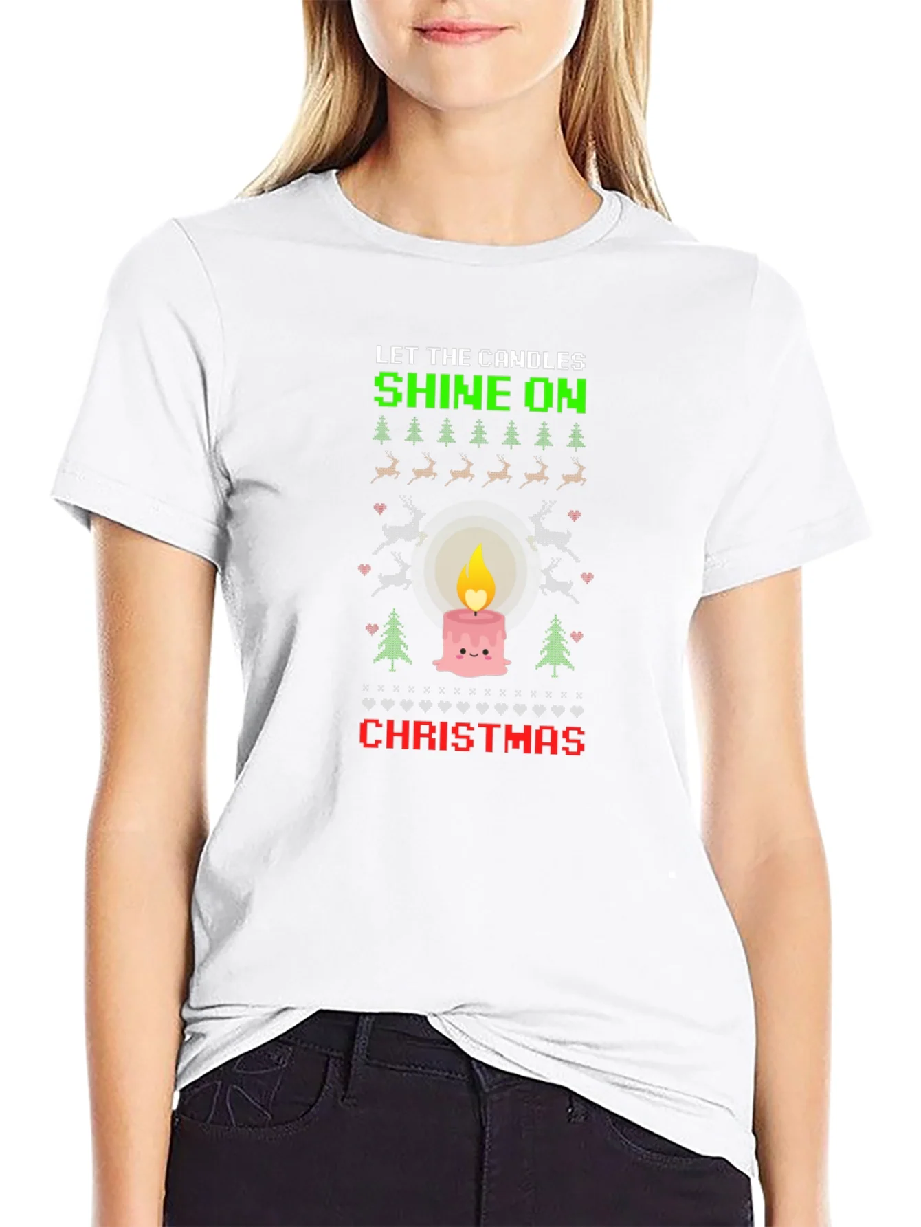 Rebbecca Christmas Candle T-Shirt - Holiday Festive Tee