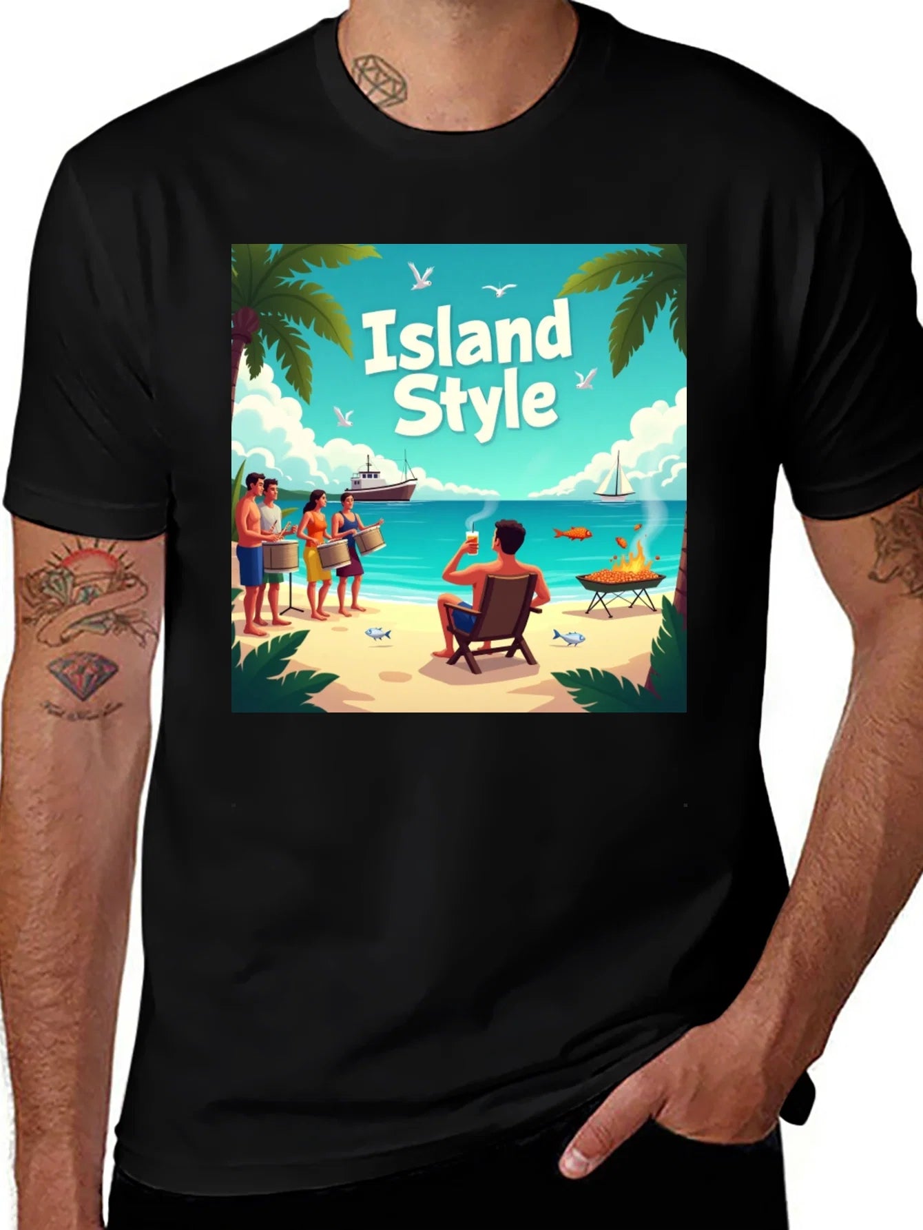 Rebbecca Island Style Graphic T-Shirt - Vacation Vibes