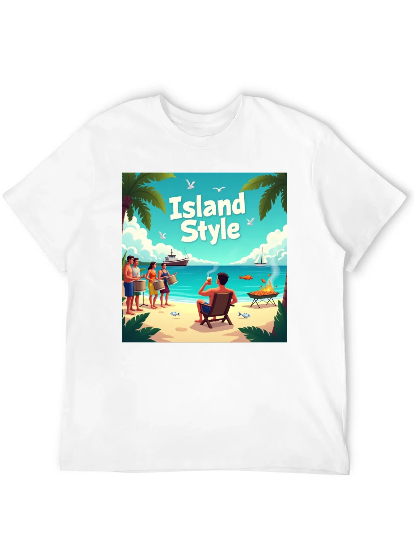 Rebbecca Island Style Graphic T-Shirt - Vacation Vibes