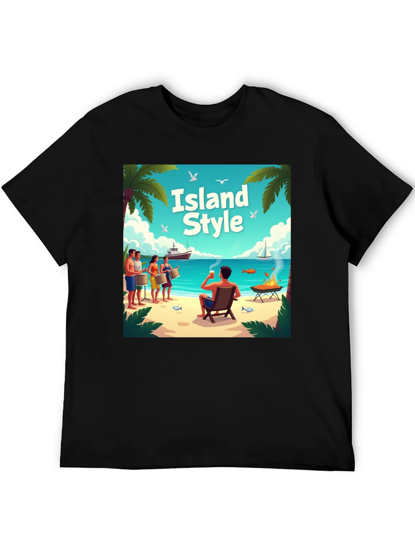 Rebbecca Island Style Graphic T-Shirt - Vacation Vibes