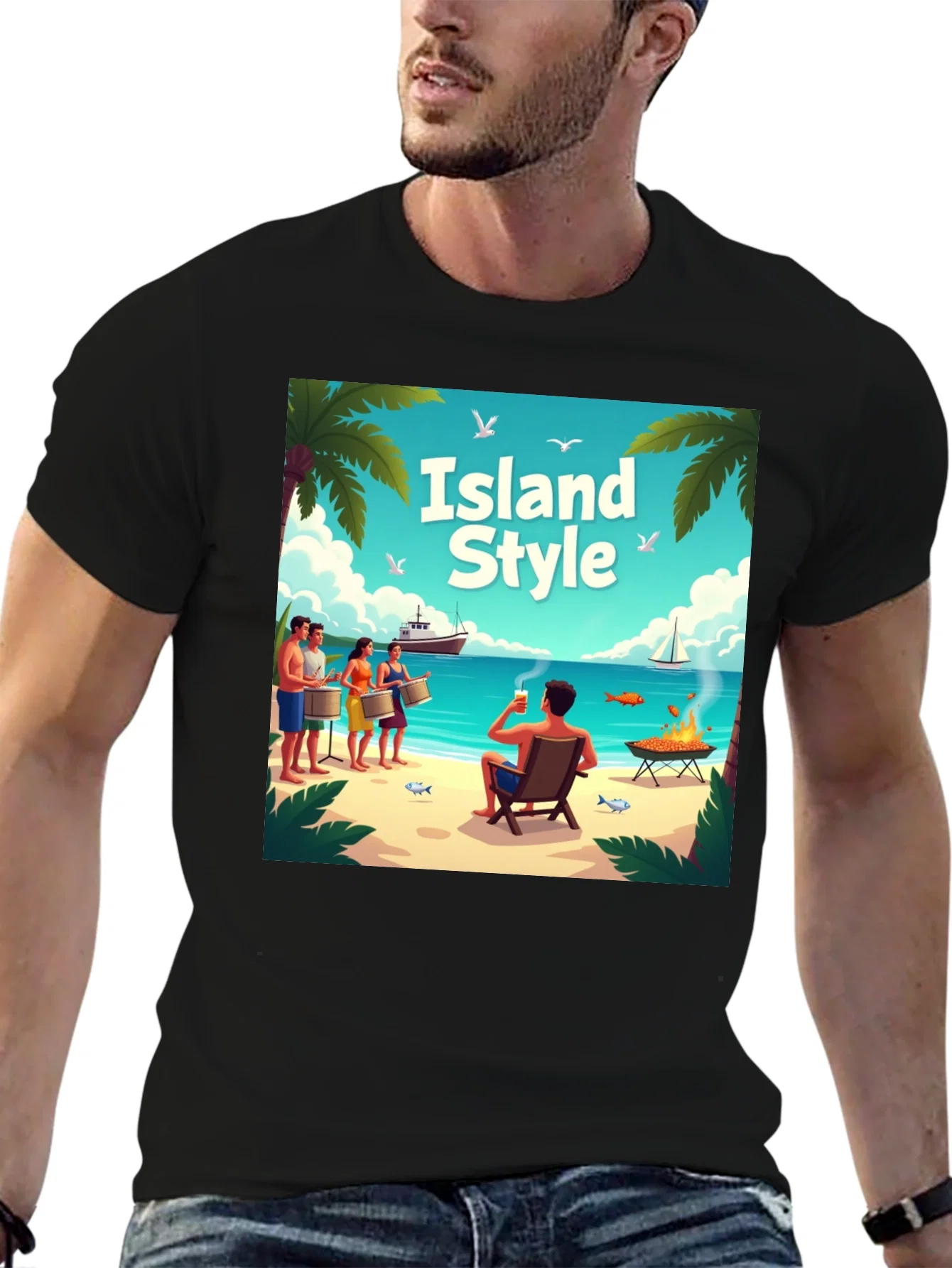 Rebbecca Island Style Graphic T-Shirt - Vacation Vibes