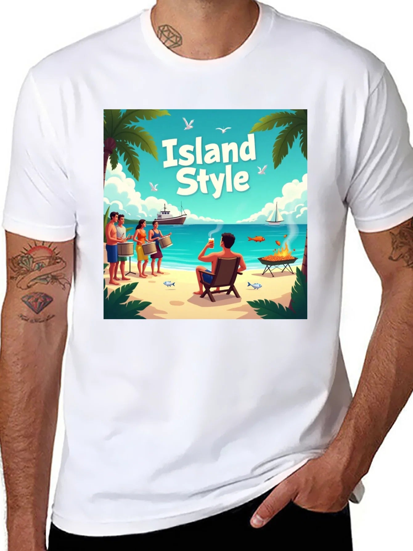 Rebbecca Island Style Graphic T-Shirt - Vacation Vibes