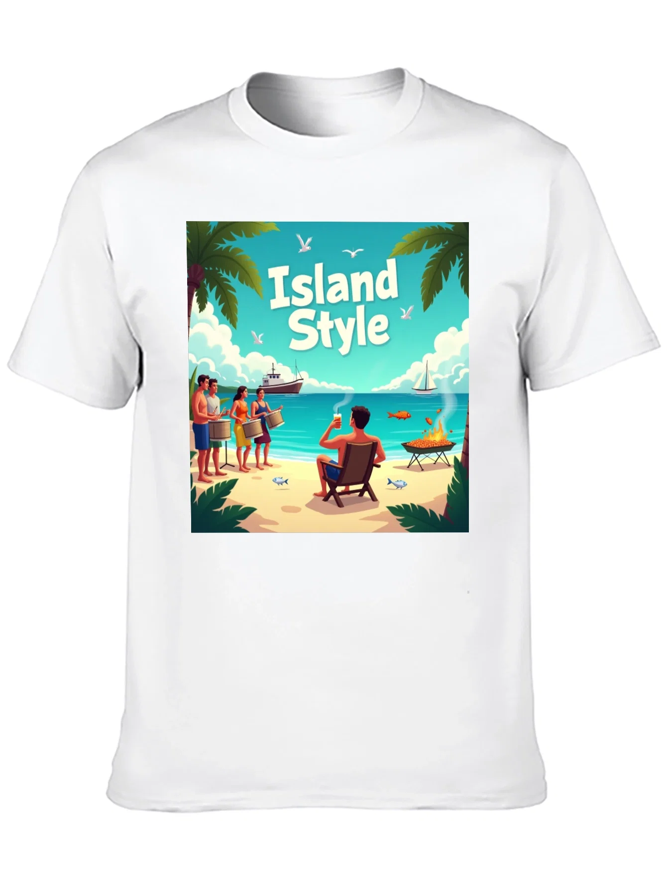 Rebbecca Island Style Graphic T-Shirt - Vacation Vibes