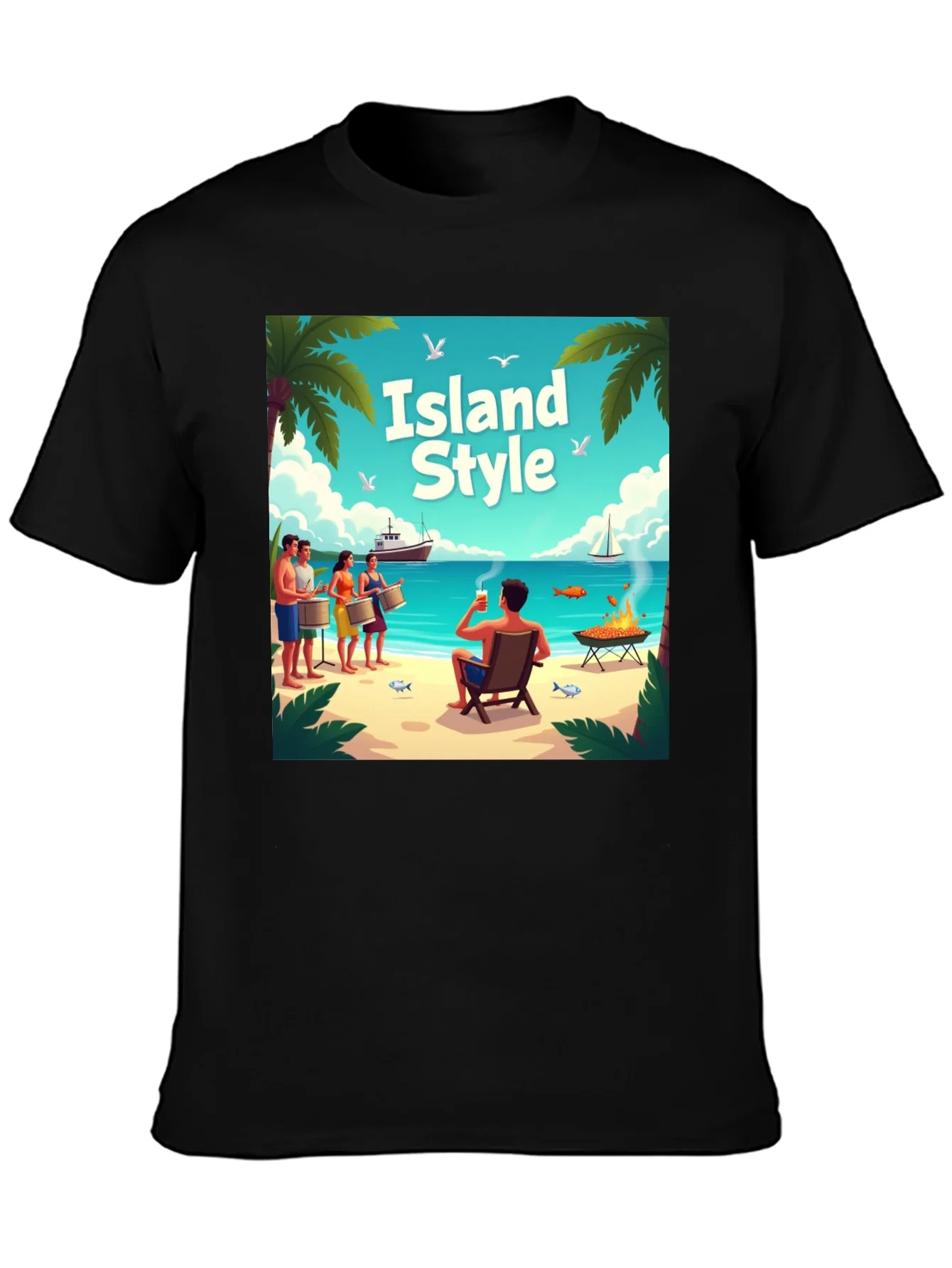 Rebbecca Island Style Graphic T-Shirt - Vacation Vibes