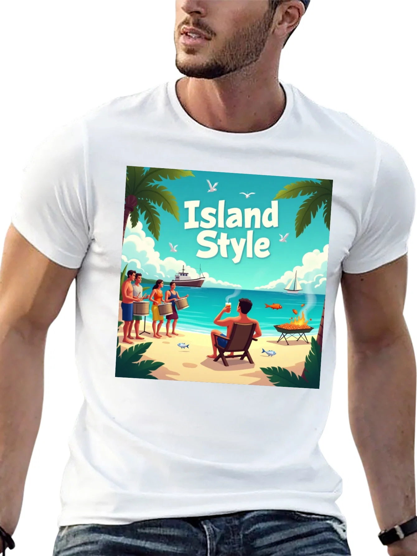 Rebbecca Island Style Graphic T-Shirt - Vacation Vibes