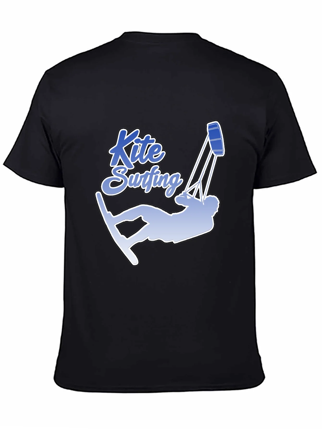 Rebbecca Kite Surfing Graphic Tee - Black Cotton T-Shirt