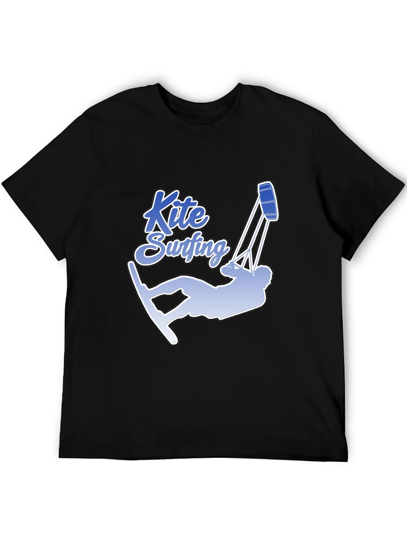 Rebbecca Kite Surfing Graphic Tee - Black Cotton T-Shirt