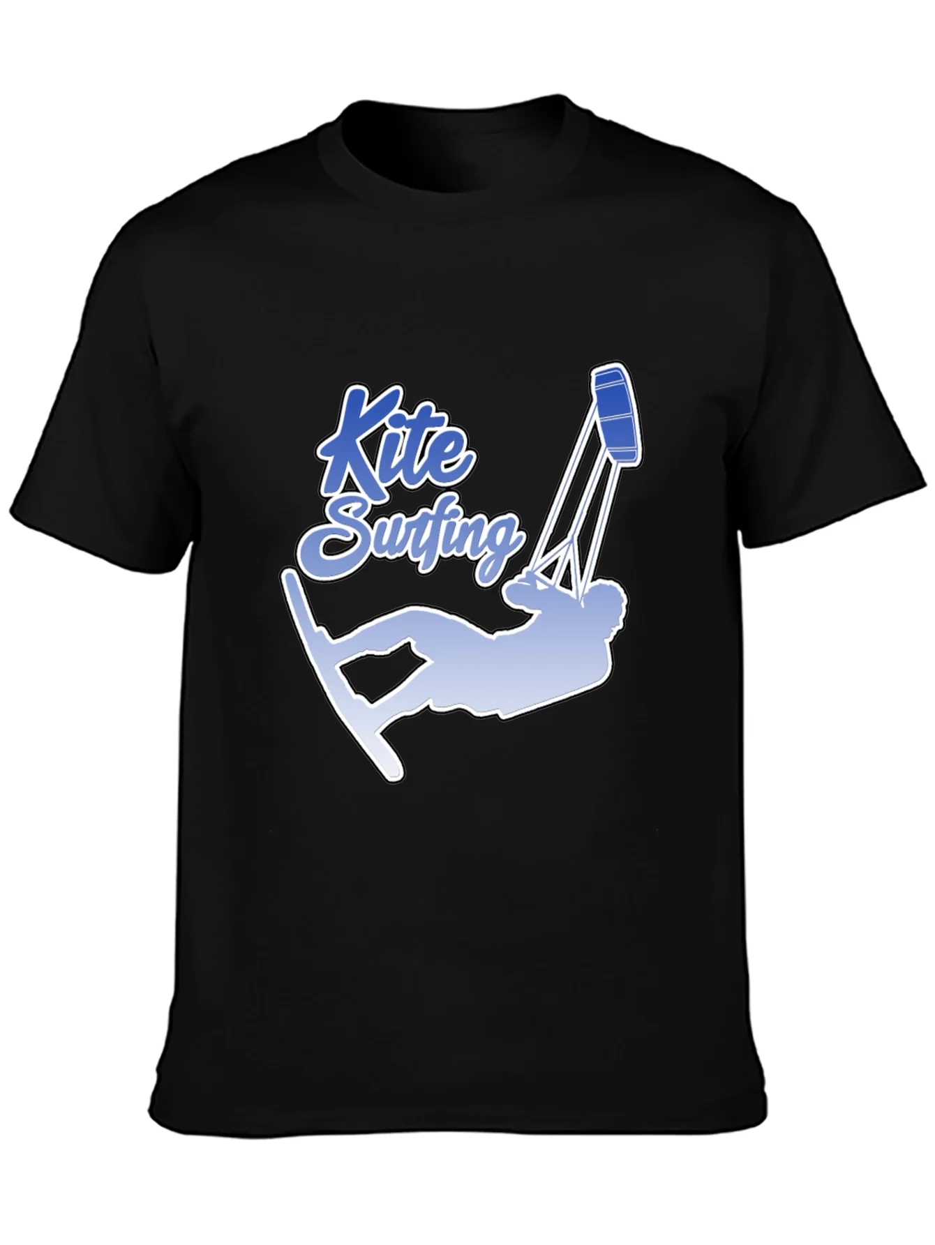 Rebbecca Kite Surfing Graphic Tee - Black Cotton T-Shirt